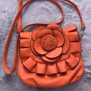 Crossbody Orange leather bag